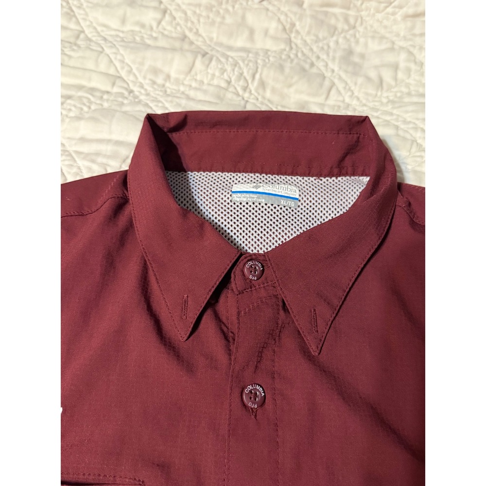 Columbia PFG Texas A&M Aggies Tamiami Fishing Shirt Mens XL Maroon Short Sleeve - Picture 4 of 11